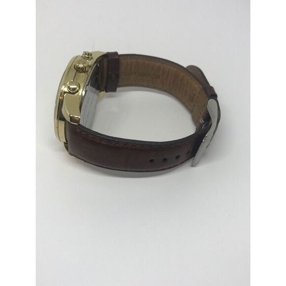 Michael Kors Mk2251 Womens Brown Leather Analog Champagne Dial Quartz Watch No40 - Picture 7 of 10